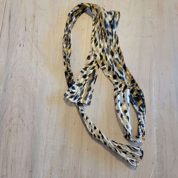 Vintage 100% Silk Animal Print Blouse Size 10 With Matching Scarf Classic - Picture 10 of 13